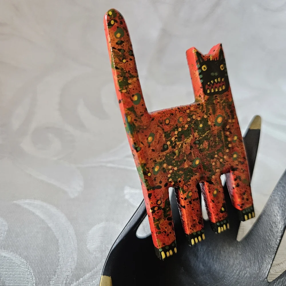 Vintage Mark Soppeland 1996 Scary Cat Artisan Brooch - Picture 3 of 13